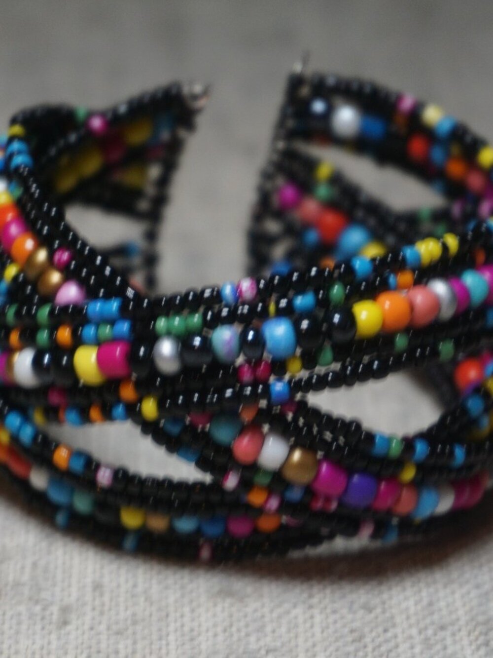 Multi Color Beaded Cuff Bracelet